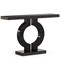 Modern Silver Mirrored Sofa Table 43" Console with O-Shaped Frame